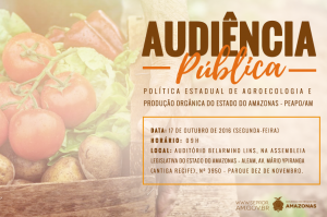 Imagem da notícia - Agroecologia e produção orgânica é tema de Audiência Pública no Amazonas