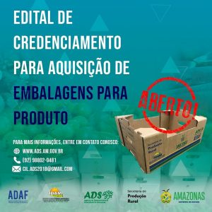 Imagem da notícia - ADS lança edital de aquisição de embalagens para armazenar alimentos regionais