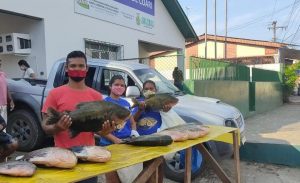 Imagem da notícia - Em Coari, Idam apoia despesca de tambaqui e pirarucu de manejo