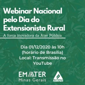 Imagem da notícia - Asbraer e Emater/MG promovem evento nacional para o dia do Extensionista
